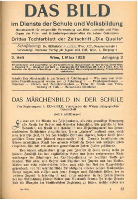 Das Bild im Dienste der Schule und Volksbildung, H. 3/1925