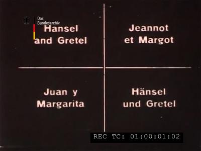 Hansel und Gretel – Jeannot et Margot – Juan y Margarita – Hänsel und Gretel