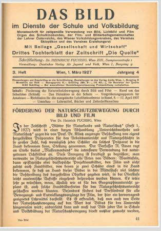 Das Bild im Dienste der Schule und Volksbildung, H. 3/1927