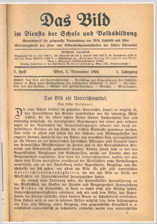 Das Bild im Dienste der Schule und Volksbildung, H. 2/1924