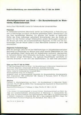 Allerheiligenstriezel aus Stroh – Ein Burschenbrauch im Weinviertel, Niederösterreich [Begleitmaterial]