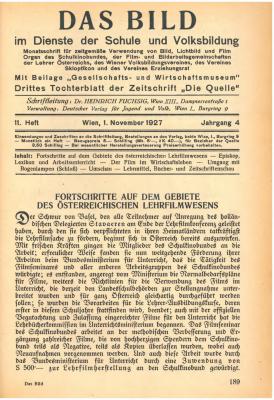 Das Bild im Dienste der Schule und Volksbildung, H. 11/1927