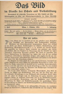 Das Bild im Dienste der Schule und Volksbildung, H. 1/1924