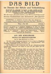 Das Bild im Dienste der Schule und Volksbildung, H. 5/1929