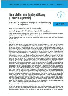 Neurulation und Embryobildung (Triturus alpestris) [Begleitmaterial]