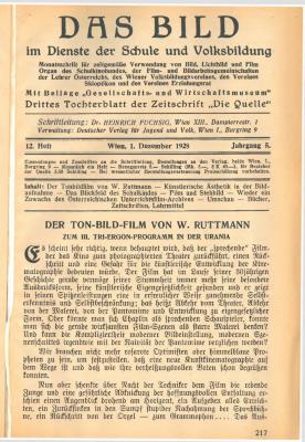 Das Bild im Dienste der Schule und Volksbildung, H. 12/1928
