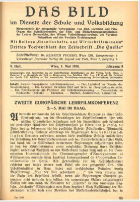 Das Bild im Dienste der Schule und Volksbildung, H. 5/1928