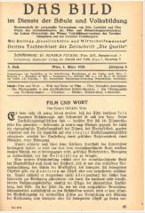 Das Bild im Dienste der Schule und Volksbildung, H. 3/1928