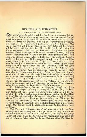 Der Film als Lehrmittel